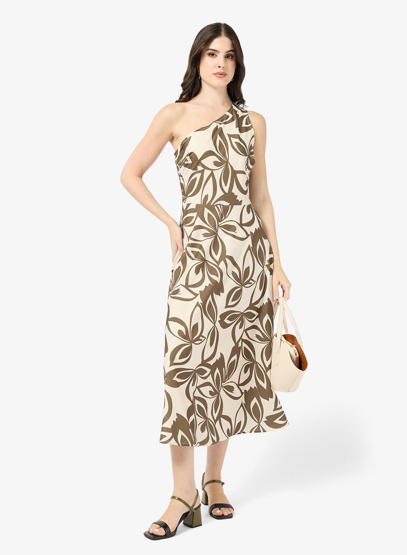 ELLA One Shoulder Printed Dress - Image 1